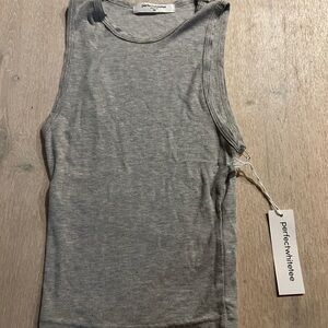 Perfectwhitetee Light Gray Ribbed Tank